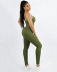Seamless Sculpting Full-Length Jumpsuit with Adjustable Straps