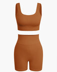 Seamless Sculpting Crop Top and High-Waist Shorts Set