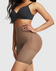 Mesh-Panel Lift Sculpting High-Waist Shapewear Shorts