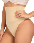 Sera Seamless High-Waist Shaping Thong – Tummy Control Invisible Underwear