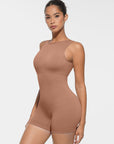 Seamless Sculpting Short Bodysuit with Open Back