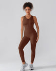 Seamless Sculpting Zip-Front Full-Length Jumpsuit