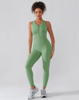Seamless Sculpting Zip-Front Full-Length Jumpsuit