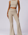 Fold-Over Waist Sculpting Flare Pants