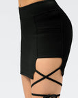 Strappy Cut-Out Seamless Sculpting Mini Skirt