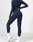 Ribbed Zip-Up Sculpting Jumpsuit