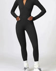 Ribbed Zip-Up Sculpting Jumpsuit
