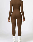 Ribbed Zip-Up Sculpting Jumpsuit