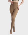 Women’s Semi-Transparent Fleece-Lined Tights – High-Waisted Sheer Warm Pantyhose