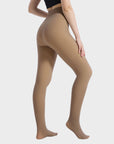 Women’s Semi-Transparent Fleece-Lined Tights – High-Waisted Sheer Warm Pantyhose