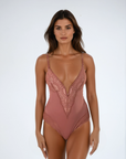 Zoe - Luxe Lace Bodysuit – Deep V & Sculpting Elegance