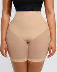 Sheer-Panel Curve-Lifting High-Waist Shapewear Shorts