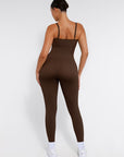 Seamless Sculpting Full-Length Jumpsuit with Adjustable Straps