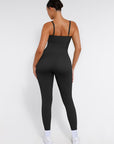 Seamless Sculpting Full-Length Jumpsuit with Adjustable Straps