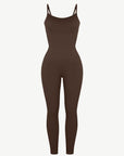 Seamless Sculpting Full-Length Jumpsuit with Adjustable Straps