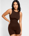 Seamless Sculpting Short Bodysuit with Open Back