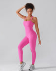 Seamless Sculpting Full-Length Jumpsuit with Cross-Back Straps