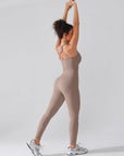 Seamless Sculpting Full-Length Jumpsuit with Cross-Back Straps