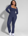 Square-Neck Seamless Sculpting Full-Length Jumpsuit