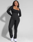 Square-Neck Seamless Sculpting Full-Length Jumpsuit