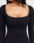 Square-Neck Seamless Sculpting Full-Length Jumpsuit