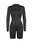 Second-Skin Long-Sleeve Sculpting Short Jumpsuit