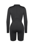 Second-Skin Long-Sleeve Sculpting Short Jumpsuit