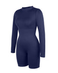 Second-Skin Long-Sleeve Sculpting Short Jumpsuit