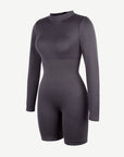 Second-Skin Long-Sleeve Sculpting Short Jumpsuit