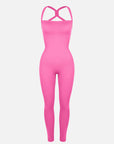 Seamless Sculpting Full-Length Jumpsuit with Cross-Back Straps