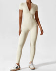 Long-Sleeve Zip-Front Seamless Sculpting Jumpsuit