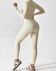 Long-Sleeve Zip-Front Seamless Sculpting Jumpsuit