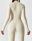 Long-Sleeve Zip-Front Seamless Sculpting Jumpsuit
