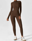 Long-Sleeve Zip-Front Seamless Sculpting Jumpsuit