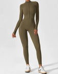 Long-Sleeve Zip-Front Seamless Sculpting Jumpsuit