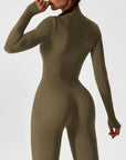 Long-Sleeve Zip-Front Seamless Sculpting Jumpsuit