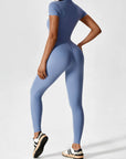 Long-Sleeve Zip-Front Seamless Sculpting Jumpsuit