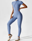 Long-Sleeve Zip-Front Seamless Sculpting Jumpsuit