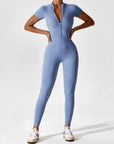 Contour Zip Long-Sleeve Performance Jumpsuit