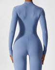 Long-Sleeve Zip-Front Seamless Sculpting Jumpsuit