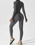 Contour Zip Long-Sleeve Performance Jumpsuit