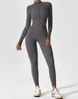 Contour Zip Long-Sleeve Performance Jumpsuit