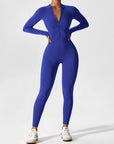 Long-Sleeve Zip-Front Seamless Sculpting Jumpsuit