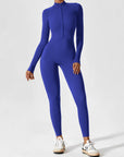 Long-Sleeve Zip-Front Seamless Sculpting Jumpsuit