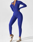 Long-Sleeve Zip-Front Seamless Sculpting Jumpsuit