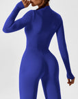 Long-Sleeve Zip-Front Seamless Sculpting Jumpsuit