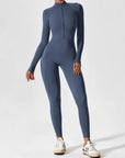 Contour Zip Long-Sleeve Performance Jumpsuit