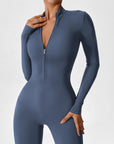 Contour Zip Long-Sleeve Performance Jumpsuit