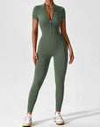 Contour Zip Long-Sleeve Performance Jumpsuit