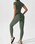 Long-Sleeve Zip-Front Seamless Sculpting Jumpsuit